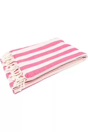 MC2 SAINT BARTH Men Swimwear - Embroidered-logo striped beach towel - Pink