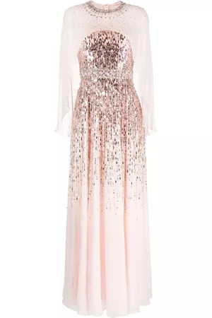 Jenny Packham Women Evening Dresses - Suri sequin cape gown - Pink