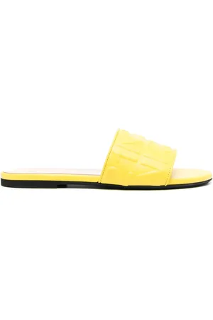 Nº21 Logo-embossed leather slides