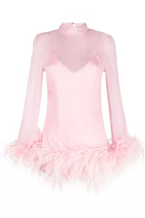 ‎Taller Marmo‎ Women Party Mini Dresses - Gina feather-trim minidress - Pink