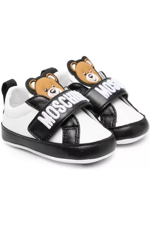 Moschino Girls High Heels - Teddy Bear motif leather pre-walkers - White