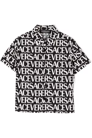 VERSACE Shirts - On Repeat logo-print shirt - Black
