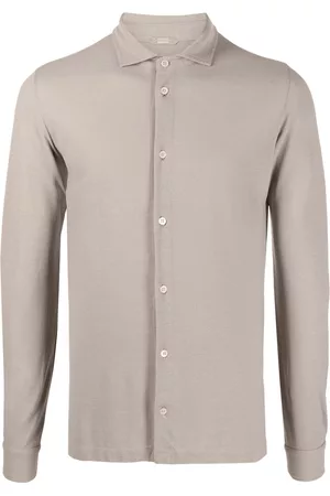 ZANONE Long Sleeved Shirts - Long-sleeve cotton shirt - Neutrals