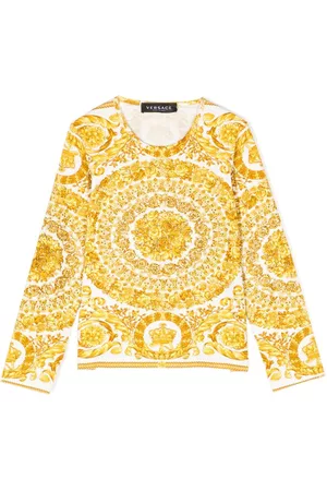 VERSACE Girls T-Shirts - Baroque-print cotton T-Shirt - Gold