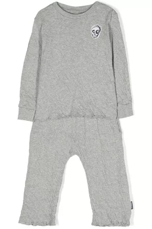 Nununu Pajamas - Skull-print cotton pyjama set - Grey