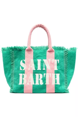 MC2 SAINT BARTH Women Beach Bags - Vanity logo-print fringed beach bag - Green