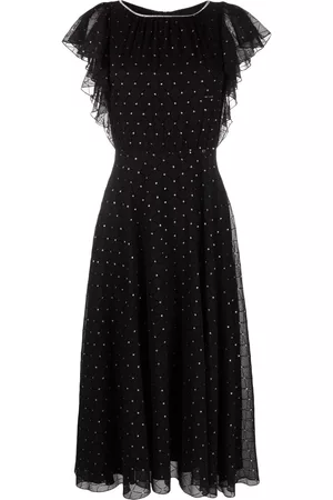 NISSA Women Party Dresses - Glitter polka-dot dress - Black