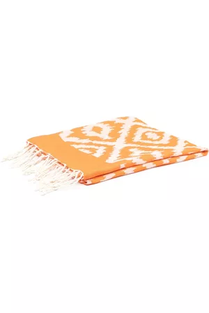 MC2 SAINT BARTH Men Swimwear - Geometric-print cotton beach towel - Orange