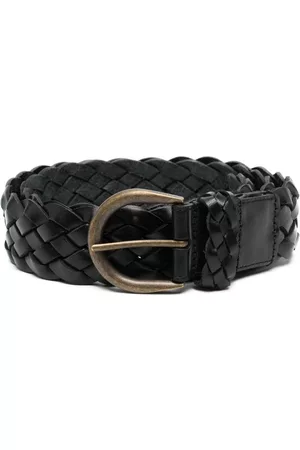 Saint Laurent Men Belts - Braided leather belt - Black