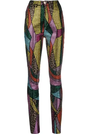 Philipp Plein Rainbow patchwork denim jeggings