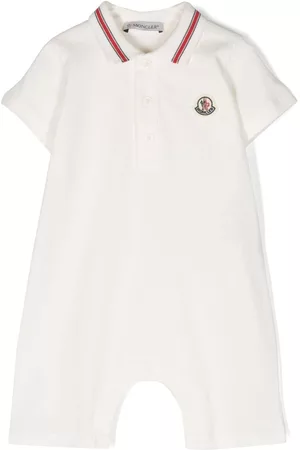 Moncler Rompers - Logo-patch stretch-cotton romper - White