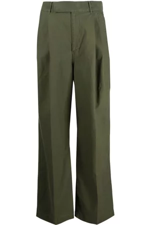 UNDERCOVER Women Wide Leg Pants - Pleated wide-led trousers - Green