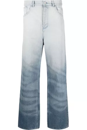 Botter Men Wide Leg Pants - Crystal-embellished cotton trousers - Blue