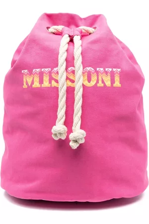 Missoni Rucksacks - Logo-print drawstring backpack - Pink