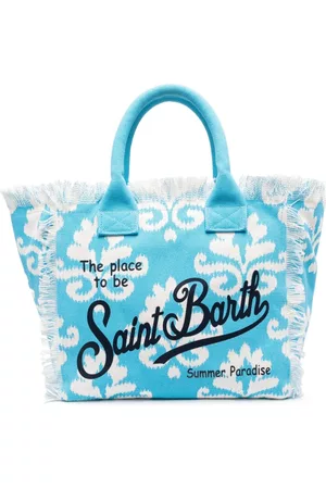 MC2 SAINT BARTH Women Beach Bags - Vanity graphic-print canvas beach bag - White