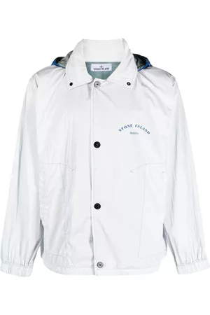 Stone Island Men Sports Jackets - Marina logo-print hooded jacket - Blue