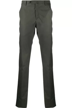 PT Torino Men Formal Pants - Slim-cut tailored trousers - Green
