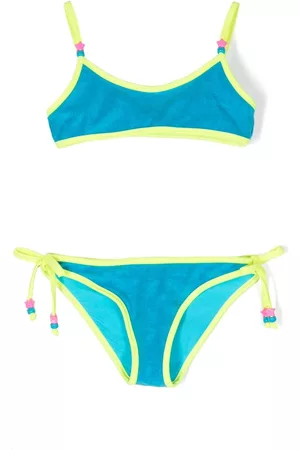 MC2 SAINT BARTH Girls Bikini Sets - Beaded tie-fastening bikini set - Blue