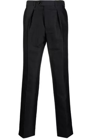 Fursac Men Formal Pants - Virgin wool tailored trousers - Black