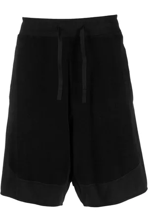 Stone Island Men Sports Shorts - Drawstring-waist cotton track shorts - Black