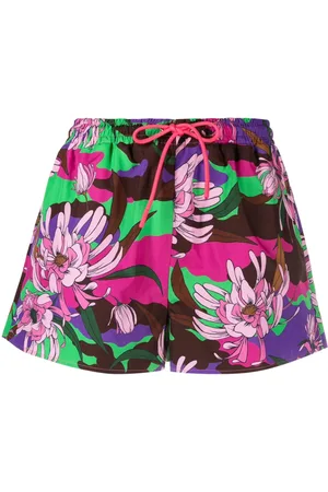 Moncler Floral-print drawstring shorts