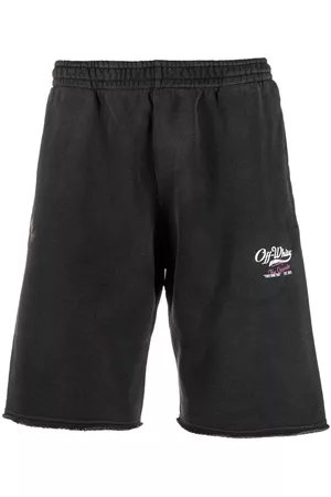 OFF-WHITE Men Sports Shorts - Wave Off cotton track shorts - Grey