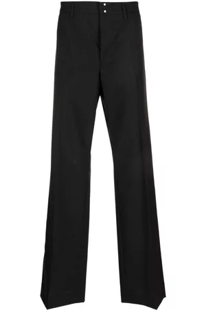 Maison Margiela Men Wide Leg Pants - Pinstripe-pattern wide-leg trousers - Black