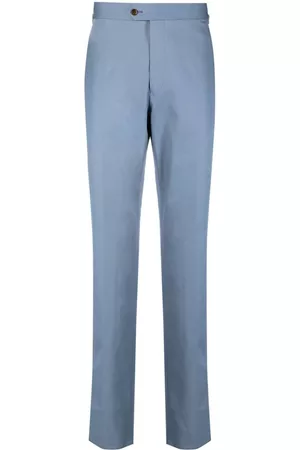 Fursac Men Formal Pants - Straight-leg tailored trousers - Blue