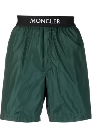 Moncler Men Swim Shorts - Logo-patch swim shorts - Green