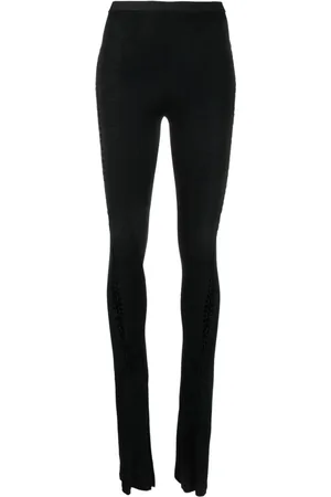 Rick Owens Perforated-detail mid-rise leggings
