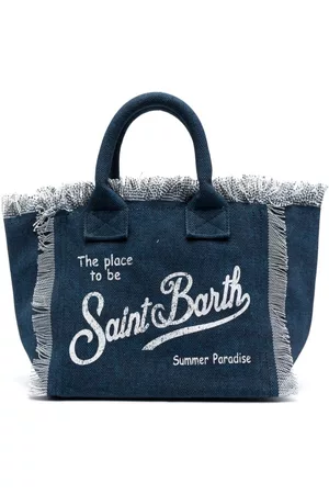 MC2 SAINT BARTH Women Beach Bags - Colette canvas beach bag - Blue