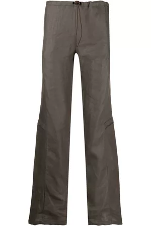 robyn lynch Men Cargo Pants - Drawstring-waist linen cargo trousers - Brown