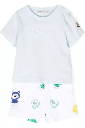 Moncler Sets - Logo-embroidered short set - Blue