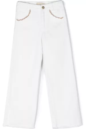 Michael Kors Straight Leg Pants - Chain-link detail straight-leg trousers - White