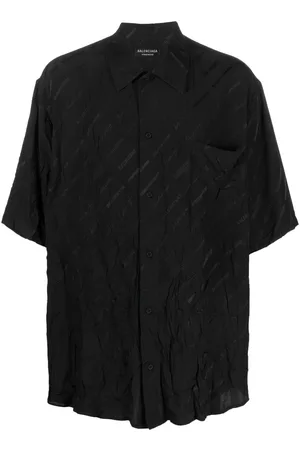 Balenciaga Men Short sleeved Shirts - BB Monogram Minimal short-sleeve shirt - Black