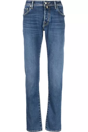 Jacob Cohen Men Slim Jeans - Embroidered-logo slim jeans - Blue