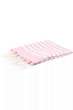 MC2 SAINT BARTH Men Swimwear - Embroidered-logo striped beach towel - Pink