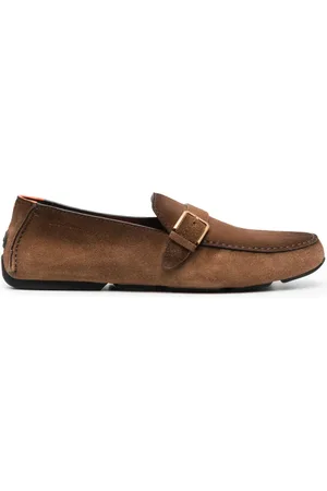 santoni Buckle-detail calf-leather loafers