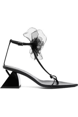 Nensi Dojaka Women Sandals - 70mm floral-detail pointed-toe sandals - Black