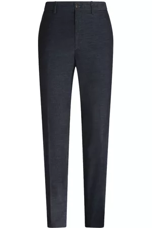 Etro Men Formal Pants - Tailored slim-cut trousers - Blue
