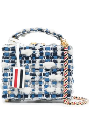 Thom Browne Mini denim pouf tweed bag