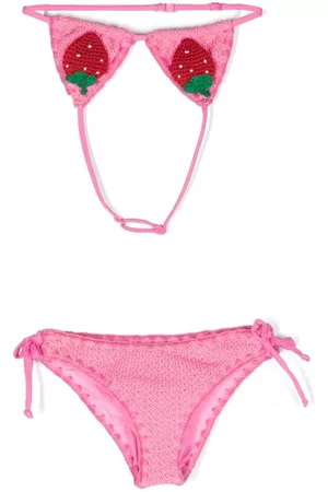 MC2 SAINT BARTH Girls Bikini Sets - Holly crinkled-finish bikini set - Pink