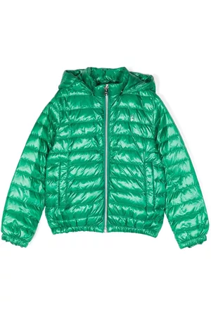 HERNO Boys Puffer Jackets - Hooded zip-up padded jacket - Green