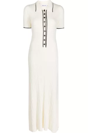Anna Quan Women Casual Dresses - Penelope ribbed-knit polo midi dress - White