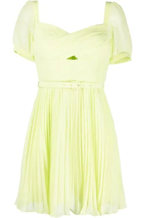 Self-Portrait Pleated chiffon minidress