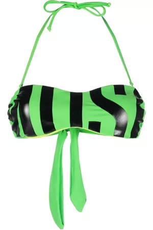 Moschino Women Bikini Tops - Logo-print bikini top - Green