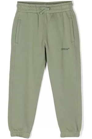 OFF-WHITE Sweatpants - Striped-detail cotton track pants - Green