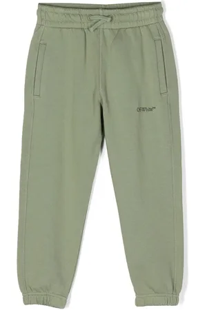 OFF-WHITE Striped-detail cotton track pants