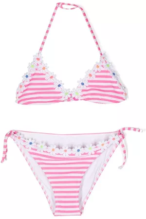 MC2 SAINT BARTH Girls Bikini Sets - Stripe-print bikini set - Pink