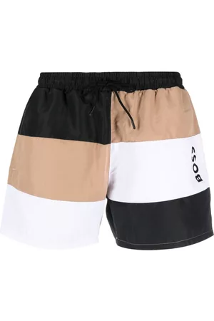 HUGO BOSS Men Swim Shorts - Three-tone swim shorts - Black